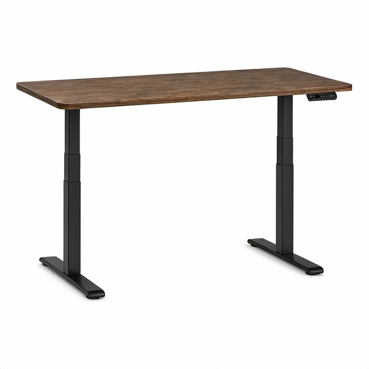 Elektrisk hæve-sænkebord 140 x 60 cm, højde 72-116 cm, brun/sort