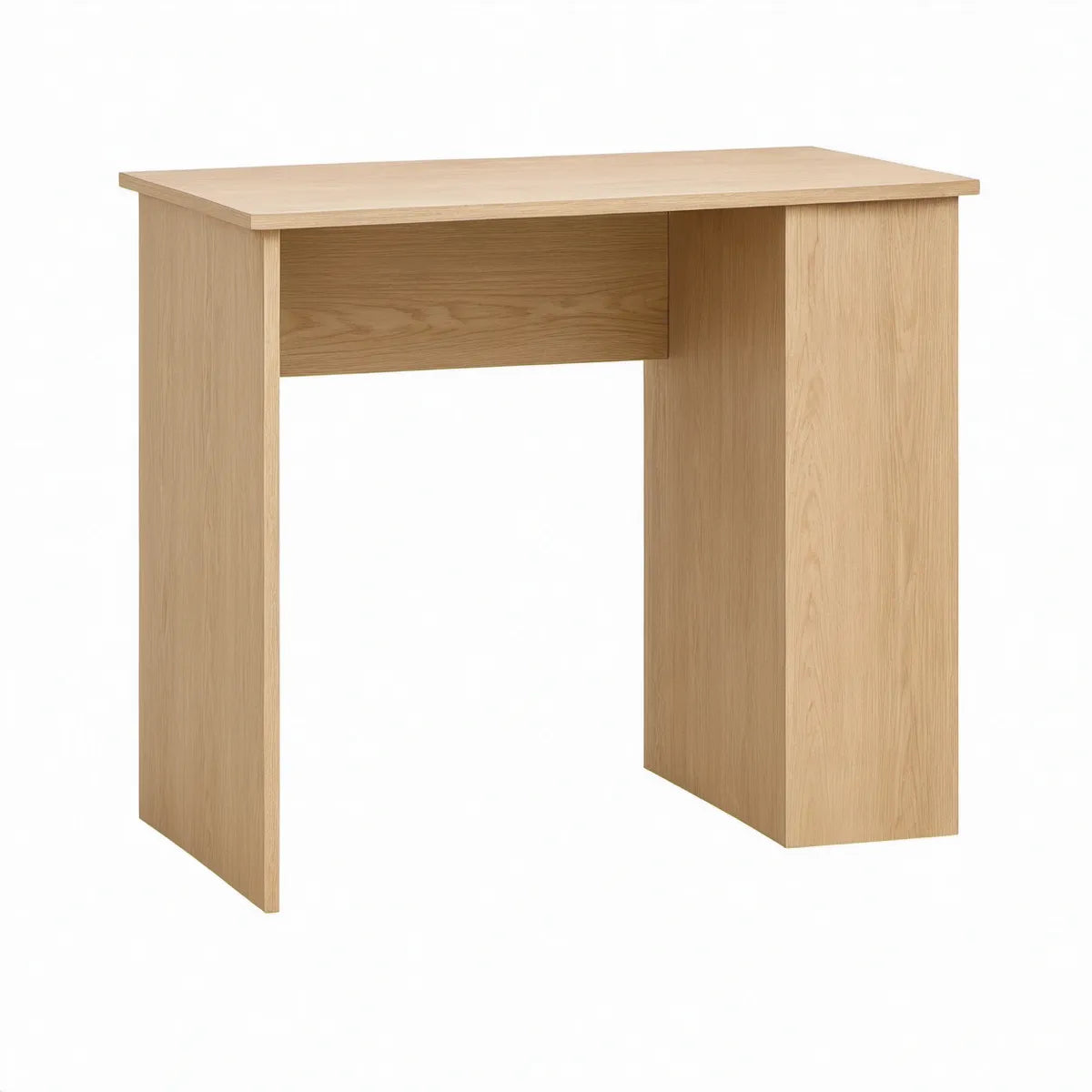 Rektangulært skrivebord i spånplade med natur-eg finish, 100 x 50 x 75 cm